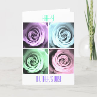 Foursome of Pastel Roses Happy Mother's Day Card