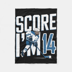 Fourteen 14 Years Old Ice Hockey For 14th Birthday Fleece Blanket