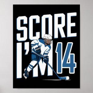 Fourteen 14 Years Old Ice Hockey For 14th Birthday Poster