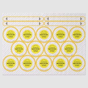 Fourteen Jar-Top Honey Product Label Tissue Paper