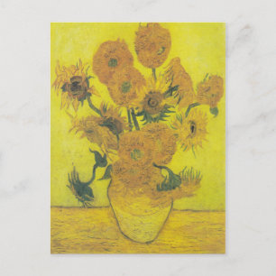 Fourteen Sunflowers in a Vase Postcard