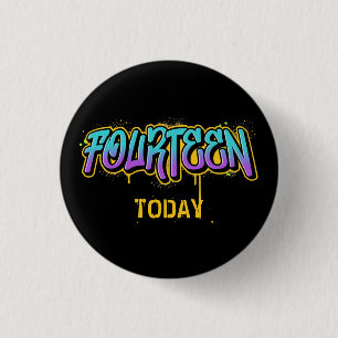 Fourteen Today Birthday 3 Cm Round Badge