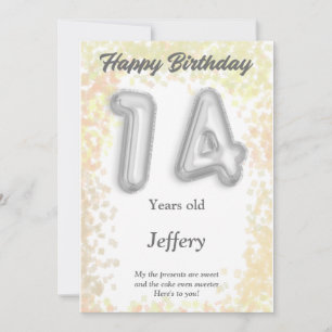 Fourteen year old Happy Birthday card