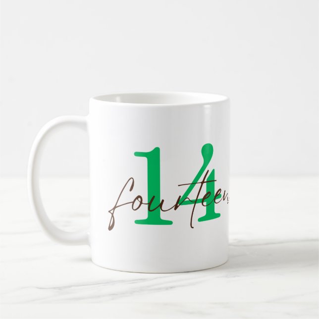 Fourteenth 14 Year Anniversary Personalization Coffee Mug (Left)