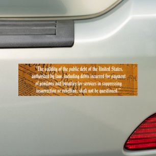 Fourteenth Amendment Public Debt Bumper Sticker