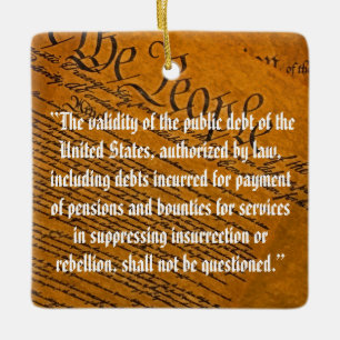 Fourteenth Amendment Public Debt Ceramic Ornament