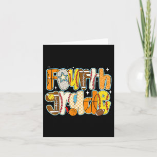 Fourth 4th Grade Boy Baseball Basketball Football Card