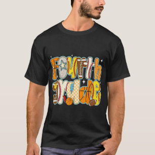 Fourth 4th Grade Boy Baseball Basketball Football T-Shirt