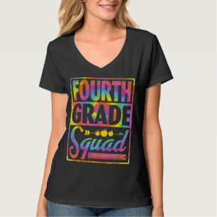 Fourth 4th Grade Squad Tie Dye Back To School T-Shirt
