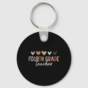 Fourth 4th Grade Teacher First Day of School Back Key Ring