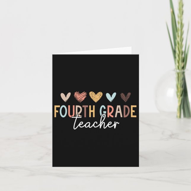 Fourth 4th Grade Teacher First Day Of School Byck  Card (Front)