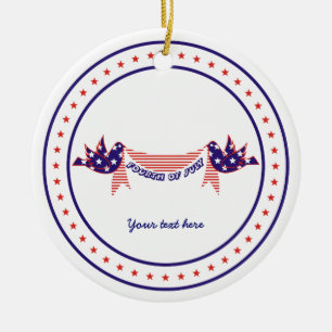 Fourth 4th of July Doves with stars ornament