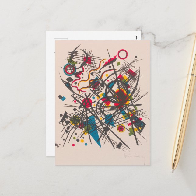 Fourth Bauhaus Wallet by Wassily Kandinsky Holiday Postcard (Front/Back In Situ)