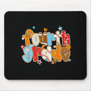 Fourth Grade Back To School Baseball Basketball Fo Mouse Mat