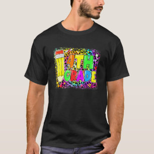 Fourth Grade Back To School Leopard Pencil Teacher T-Shirt