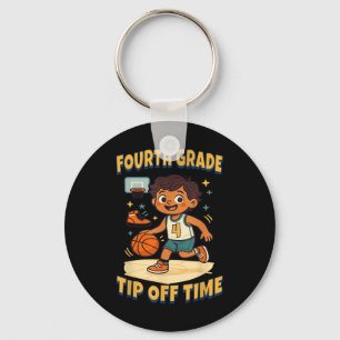 Fourth Grade Basketball Tip Off Game Day Vibes  Key Ring