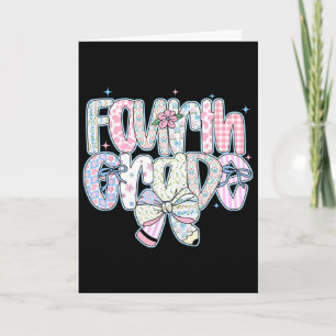 Fourth Grade Ck To School Coquette Preppy Pencil B Card