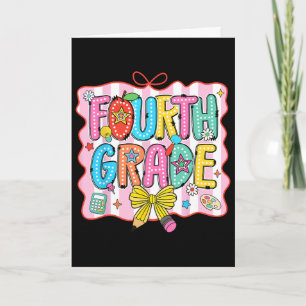 Fourth Grade Coquette Pencil Bow Ck To School Teac Card