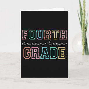 Fourth Grade Dream Team 4th Grade First Day Of Sch Card