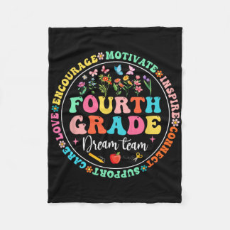 Fourth Grade Dream Team Back To School Teacher Lov Fleece Blanket