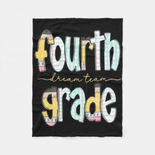 Fourth Grade Dream Team Pencil Back To School Boys Fleece Blanket