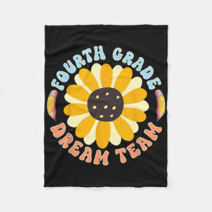 Fourth Grade Dream Team Teacher Student Back To Sc Fleece Blanket