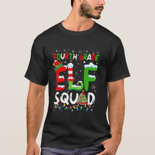 Fourth Grade ELF Squad Funny Christmas ELF Student T-Shirt