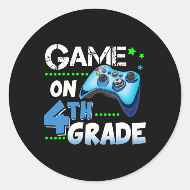 Fourth Grade  Fun Game On 4th Grade Gift  Classic Round Sticker (Front)