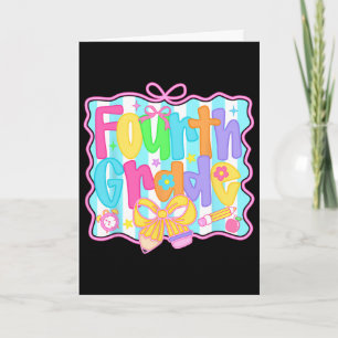 Fourth Grade Girls Ck To School Bow Cute Coquette  Card