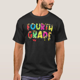 Fourth Grade Leopard Teacher Student Team Back To  T-Shirt