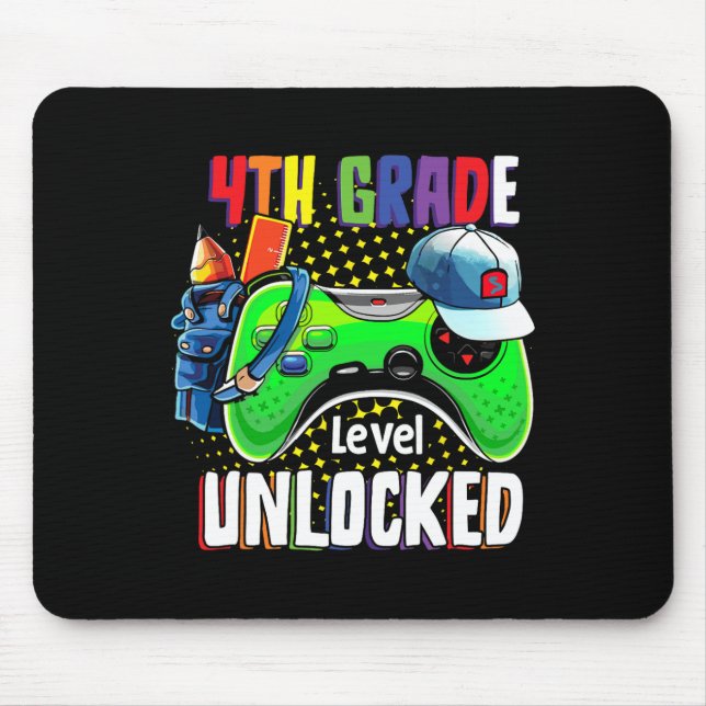 Fourth Grade Level Unlocked Back To School Video G Mouse Mat (Front)