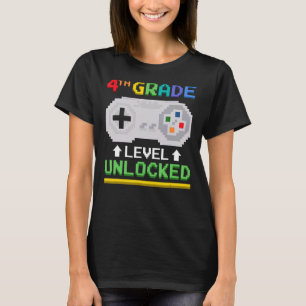 Fourth Grade Level Unlocked Gamer Video Game Contr T-Shirt