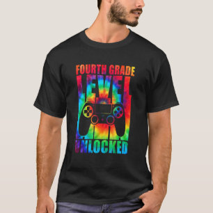Fourth Grade Level Unlocked Tie Dye Back To School T-Shirt