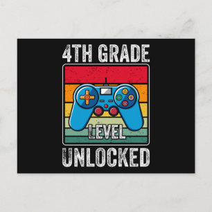 Fourth Grade Level Unlocked Video Game Kids Gift Postcard