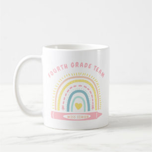 Fourth grade Modern Rainbow Teacher Coffee Mug