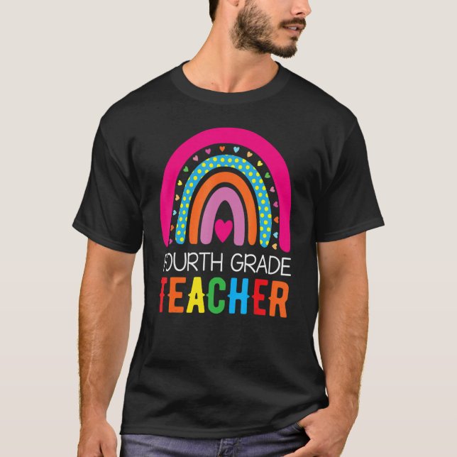 Fourth Grade Rainbow Girls Boys Teacher Team 4th G T-Shirt (Front)