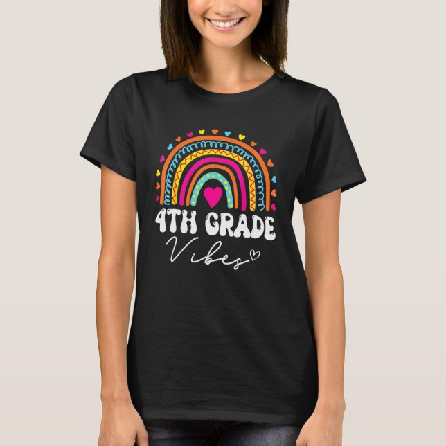 Fourth Grade Rainbow Girls Boys Teacher Team 4th G T-Shirt (Front)