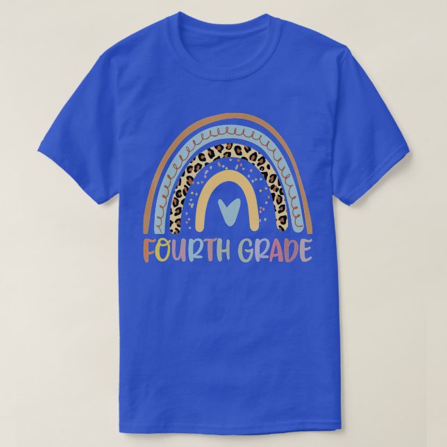Fourth Grade Rainbow Leopard Girls Teacher Team 4t T-Shirt (Design Front)