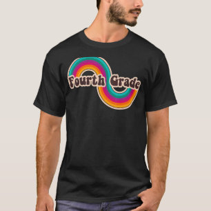 Fourth Grade Retro Rainbow Cute 4th Grader Back To T-Shirt