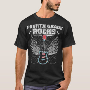 Fourth Grade Rocks Funny Back To School Student Gu T-Shirt