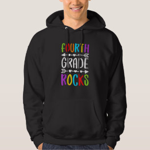 Fourth Grade Rocks Happy First Day 4th Grade Back  Hoodie