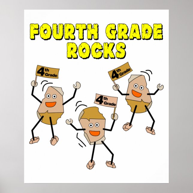 Fourth Grade Rocks Poster (Front)