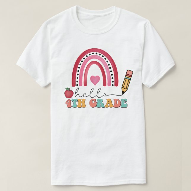 Fourth Grade School  T-Shirt (Design Front)