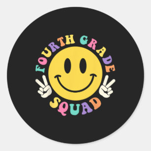 Fourth Grade Squad Back To School 4th Grade Teache Classic Round Sticker