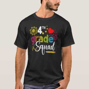 Fourth Grade Squad Back To School 4th Grader Teach T-Shirt