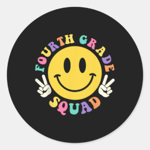 Fourth Grade Squad Byck To School 4th Grade Teache Classic Round Sticker