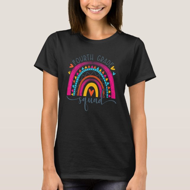 Fourth Grade Squad Hello First Day Of School Back  T-Shirt (Front)