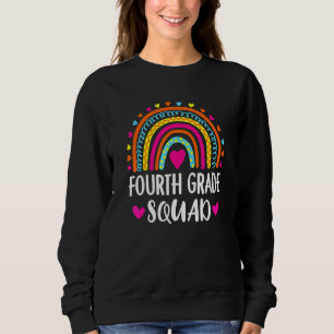 Fourth Grade Squad Teacher Rainbow Back To School Sweatshirt