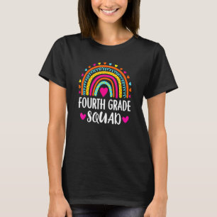 Fourth Grade Squad Teacher Rainbow Back To School T-Shirt