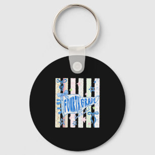 Fourth grade teacher 4th grade pennant flag back key ring